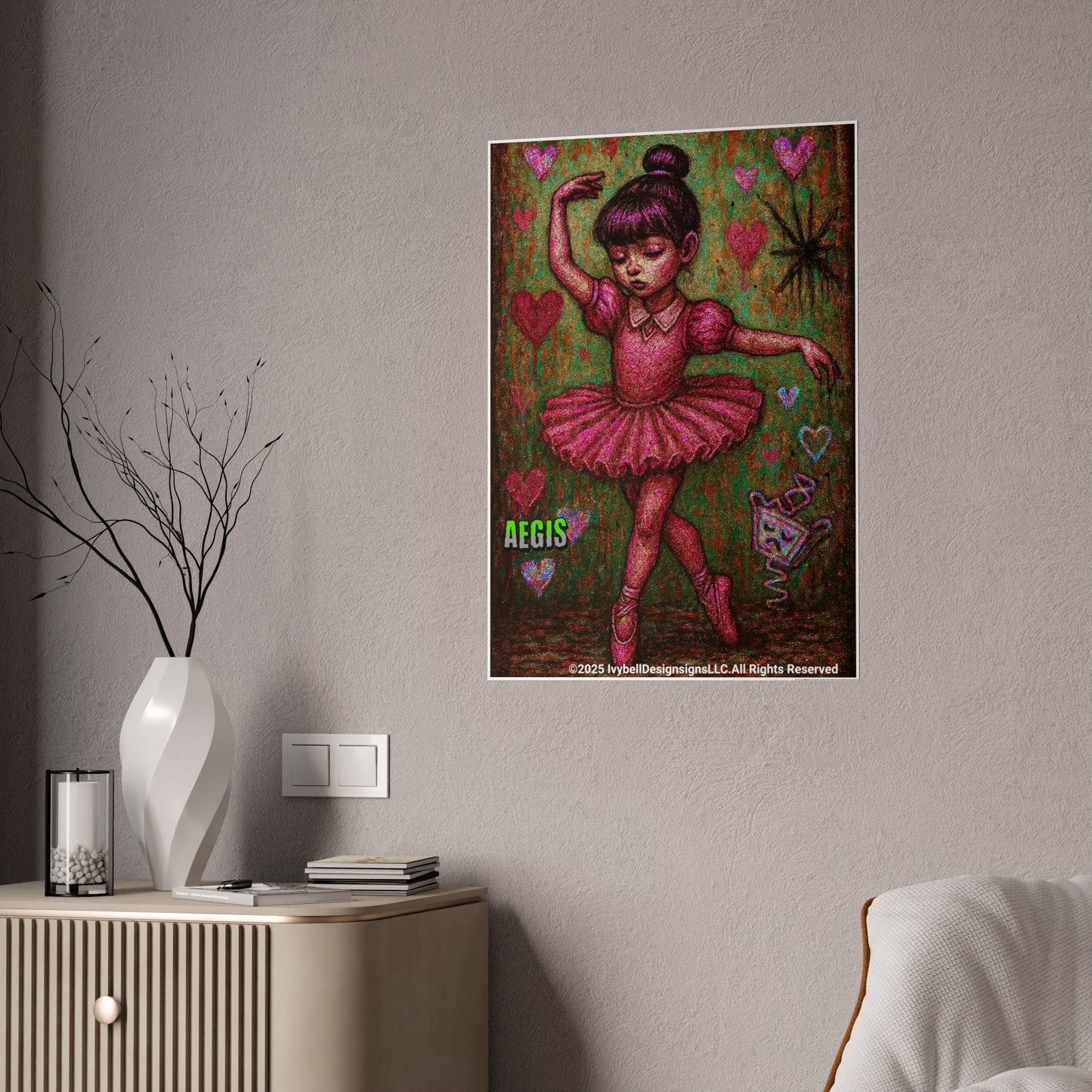 Whimsical Ballerina Gloss Poster - AEGIS - Perfect for Kids' Rooms