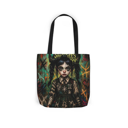 Gothic Art Canvas Tote Bag - Unique 5-Color Straps for Trendy Fashion