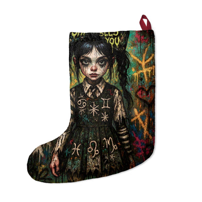 Gothic Art Christmas Stocking - Unique Holiday Decor for Dark Aesthetic Enthusiasts