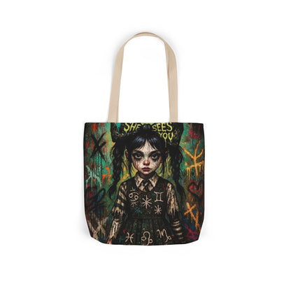 Gothic Art Canvas Tote Bag - Unique 5-Color Straps for Trendy Fashion