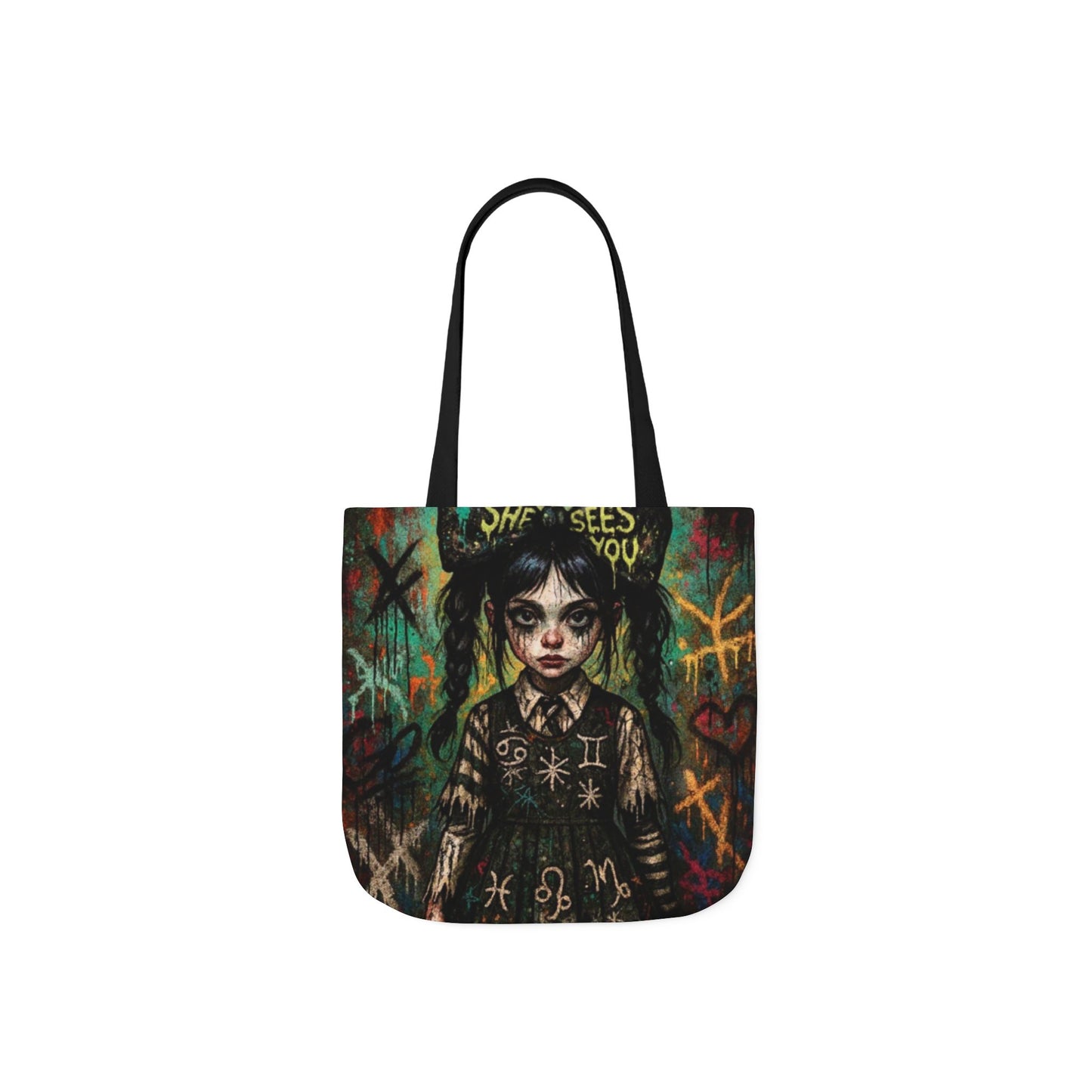 Gothic Art Canvas Tote Bag - Unique 5-Color Straps for Trendy Fashion