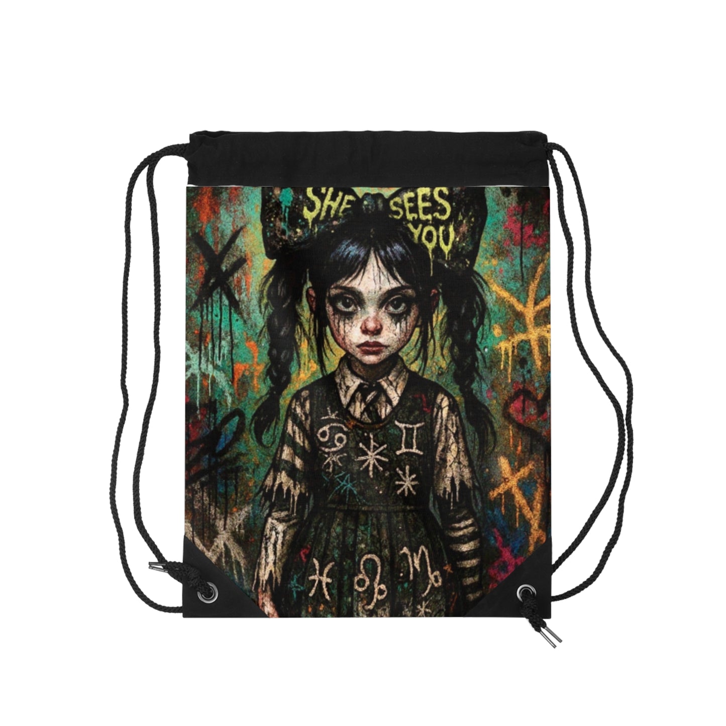 Mystical Drawstring Bag: 'She Sees You' Design