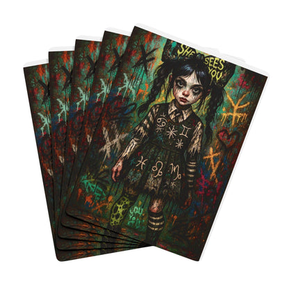 Gothic Poker Playing Cards Set - Unique Illustrated Deck with Ace of Spades and Artistic Design