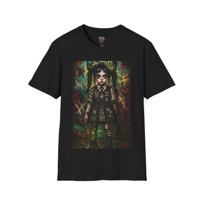 Gothic Art Unisex Softstyle T-Shirt - Spooky Vibes