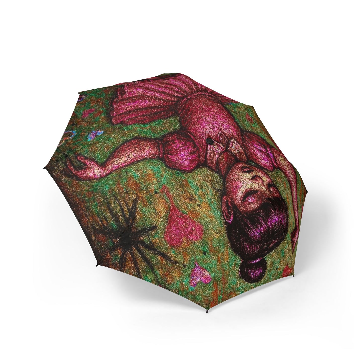 Artistic Foldable Umbrella with Vintage Girl Design