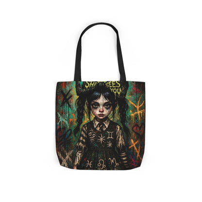 Gothic Art Canvas Tote Bag - Unique 5-Color Straps for Trendy Fashion