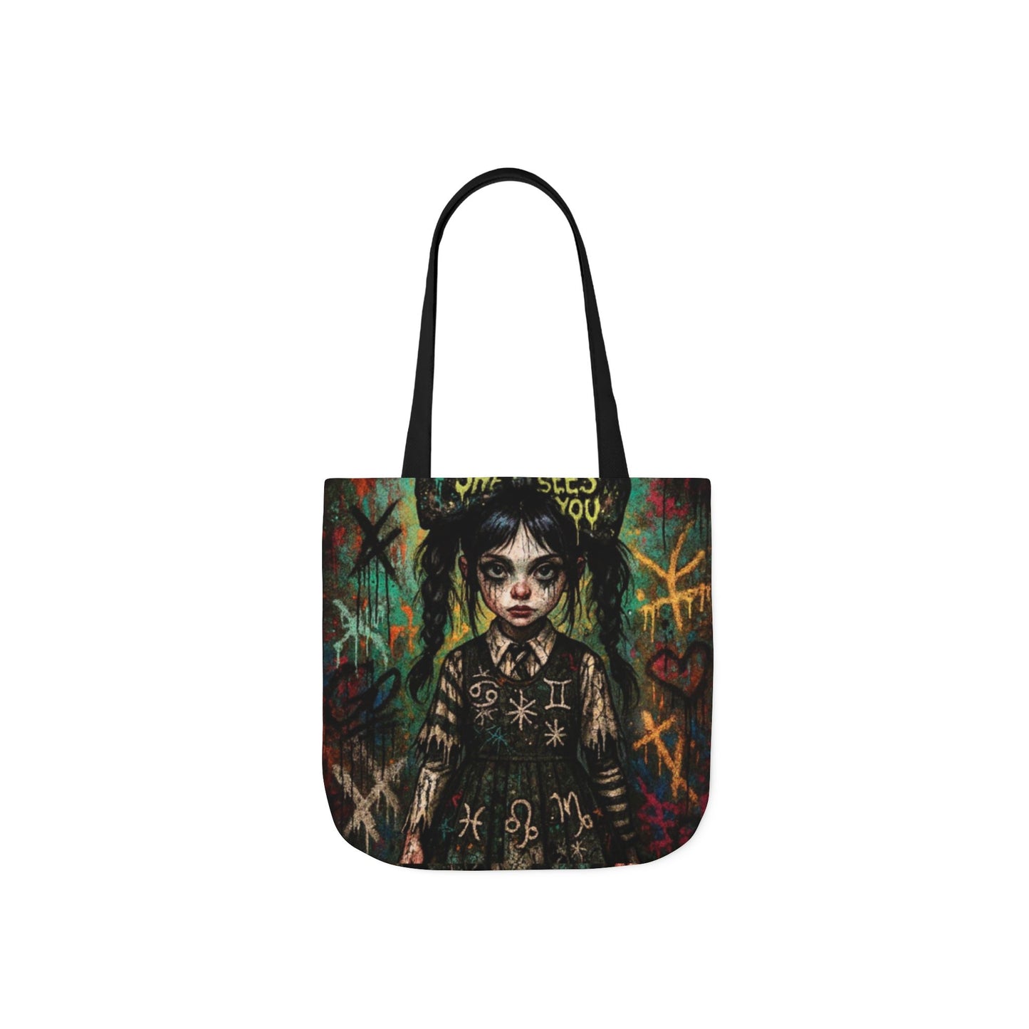 Gothic Art Canvas Tote Bag - Unique 5-Color Straps for Trendy Fashion