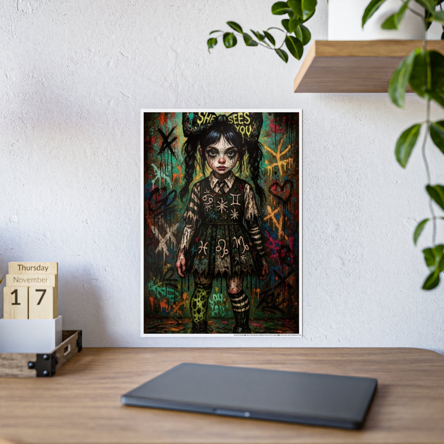 Gothic Art Poster: "She Sees You"