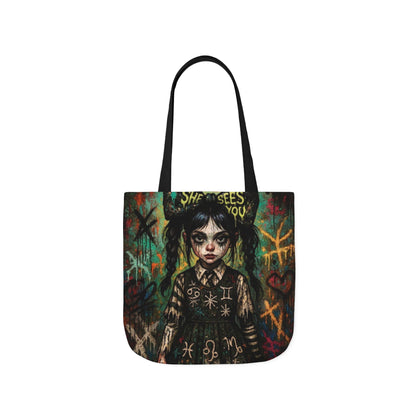 Gothic Art Canvas Tote Bag - Unique 5-Color Straps for Trendy Fashion