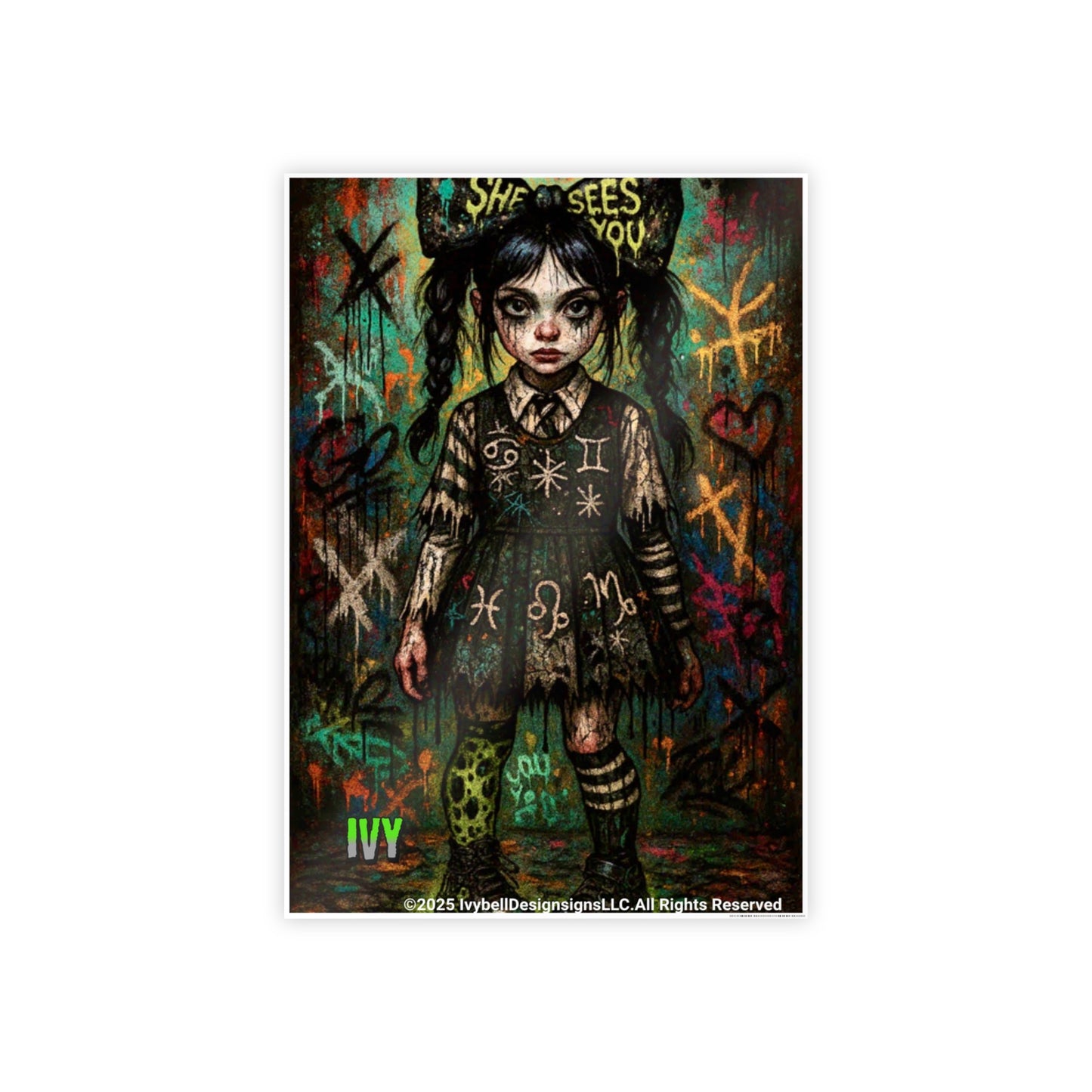 Haunted Homeroom Glossy Art Print: Ivy- She Sees You