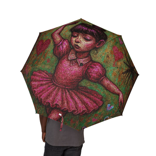 Artistic Foldable Umbrella with Vintage Girl Design