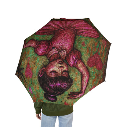 Artistic Foldable Umbrella with Vintage Girl Design