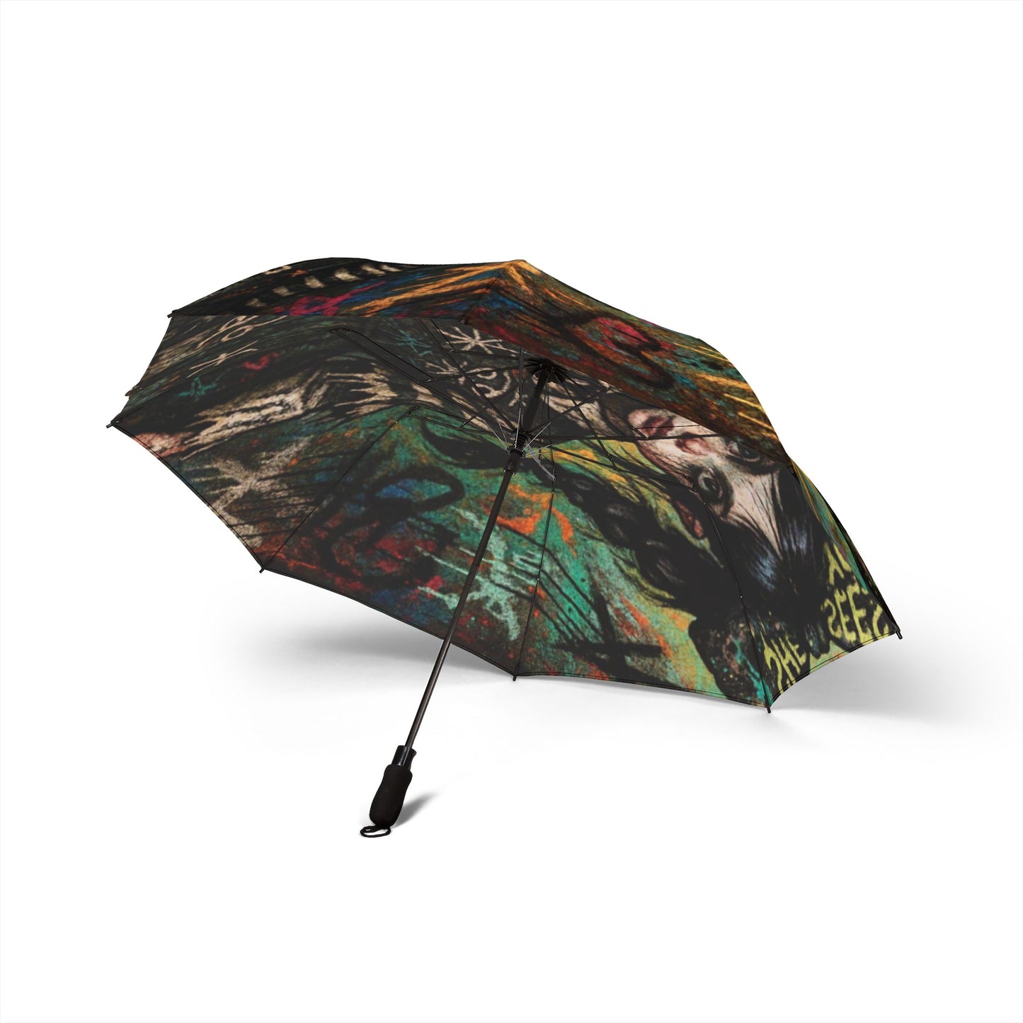 Artistic Foldable Umbrella - 'She Sees You' Design