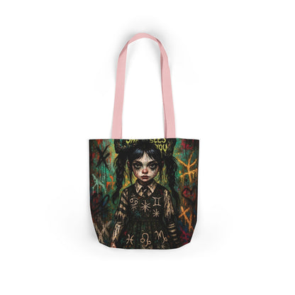 Gothic Art Canvas Tote Bag - Unique 5-Color Straps for Trendy Fashion