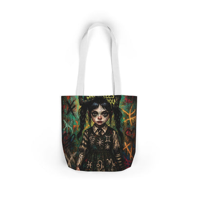 Gothic Art Canvas Tote Bag - Unique 5-Color Straps for Trendy Fashion