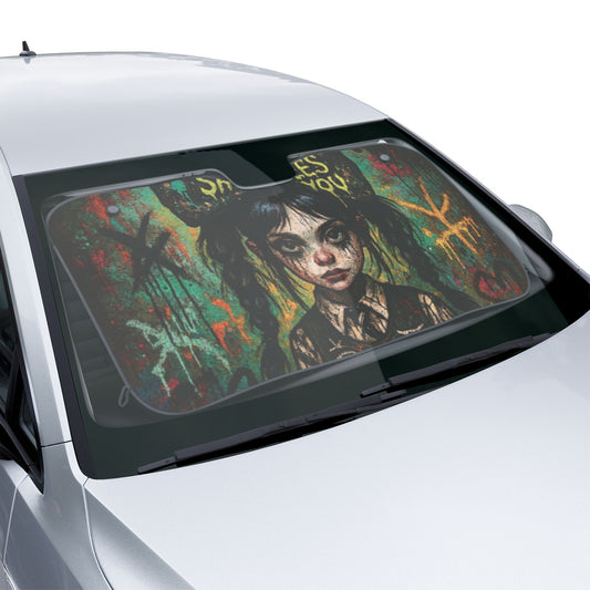 Chic Car Sun Shades - Spooky Art Design, UV Protection, Cool Car Accessory, Great for Halloween, Unique Gift Idea, Car Accessories