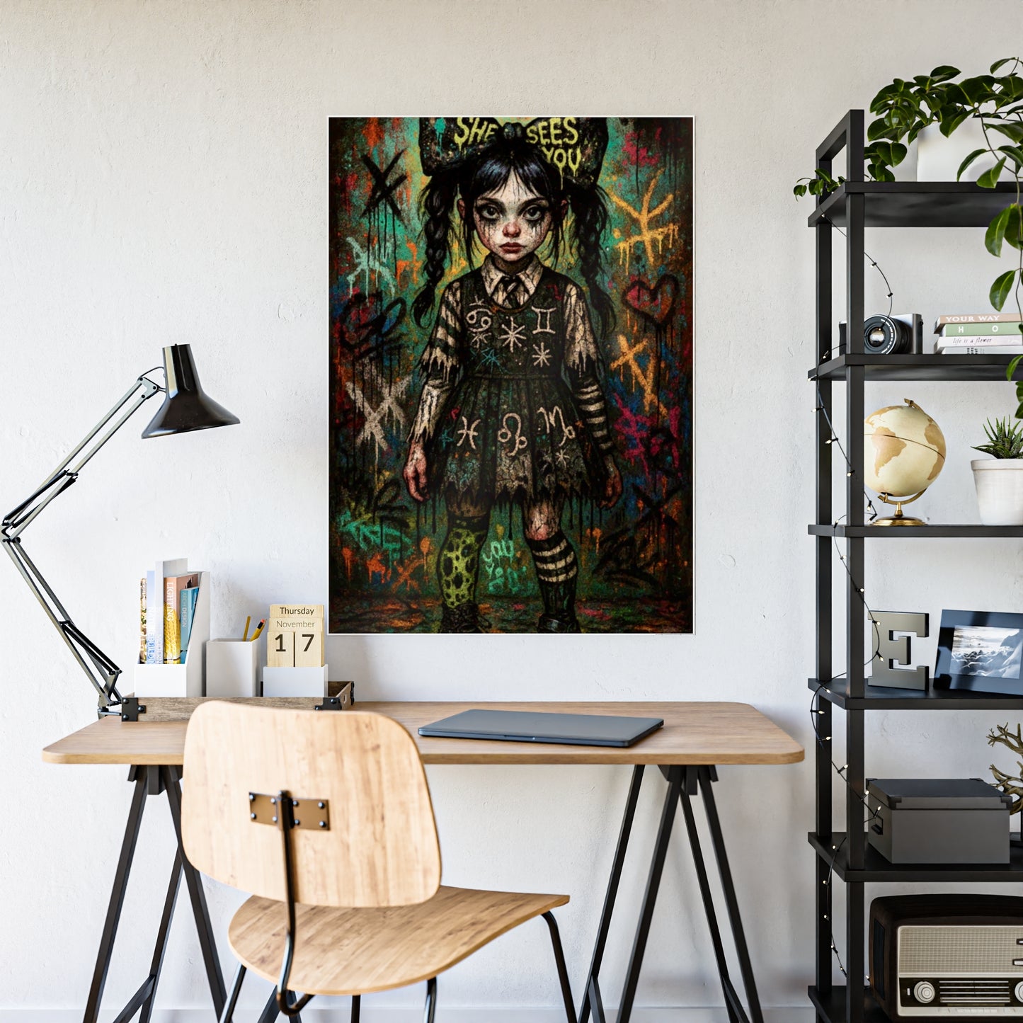 Gothic Art Poster: "She Sees You"