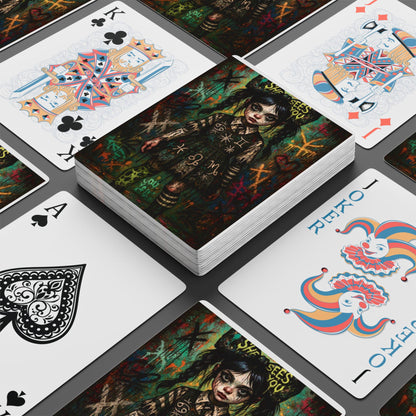 Gothic Poker Playing Cards Set - Unique Illustrated Deck with Ace of Spades and Artistic Design