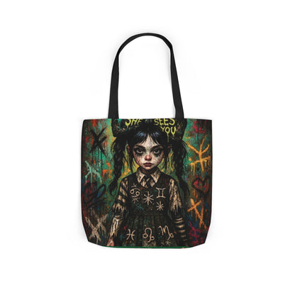 Gothic Art Canvas Tote Bag - Unique 5-Color Straps for Trendy Fashion