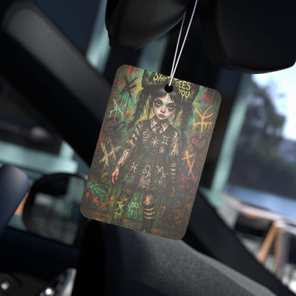 Gothic Car Air Freshener - Spooky Vibes for Halloween