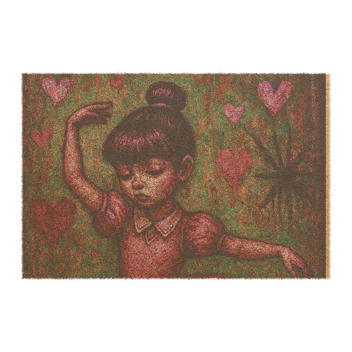 Artistic Ballet Dancer Doormat with Heart Design