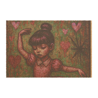 Artistic Ballet Dancer Doormat with Heart Design