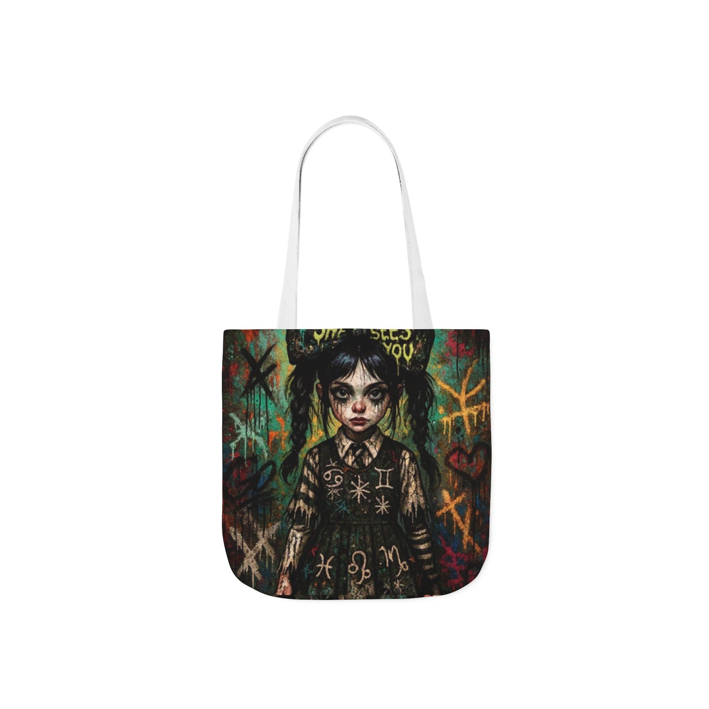 Gothic Art Canvas Tote Bag - Unique 5-Color Straps for Trendy Fashion
