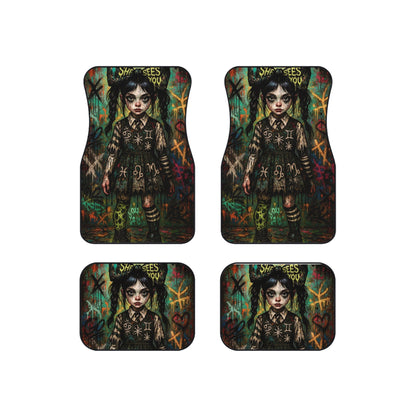 Gothic Car Mats Set - Whimsical Horror Design for Personalized Vehicle Decor
